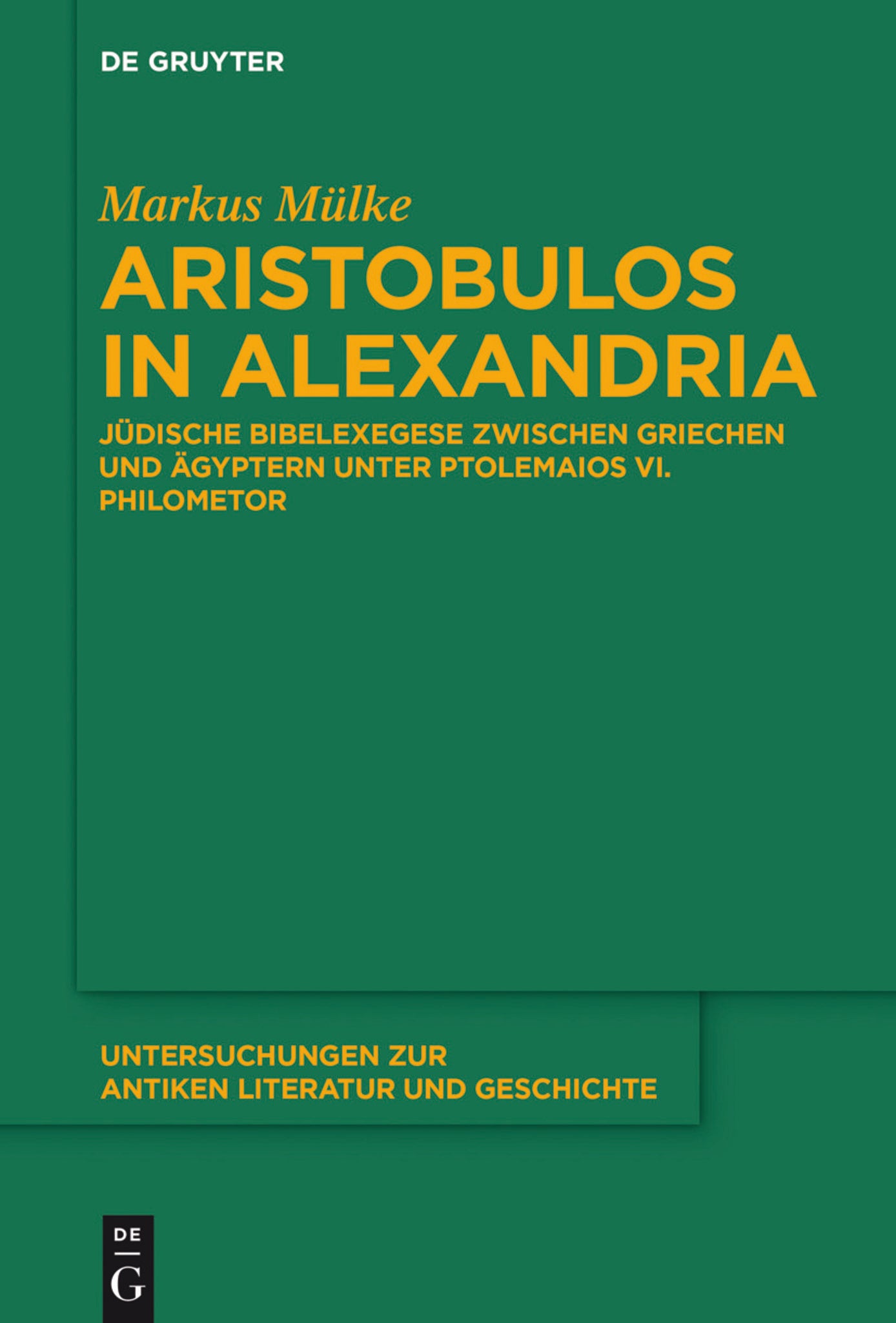Cover image for Aristobulos in Alexandria ISBN 9783110710106